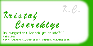 kristof csereklye business card